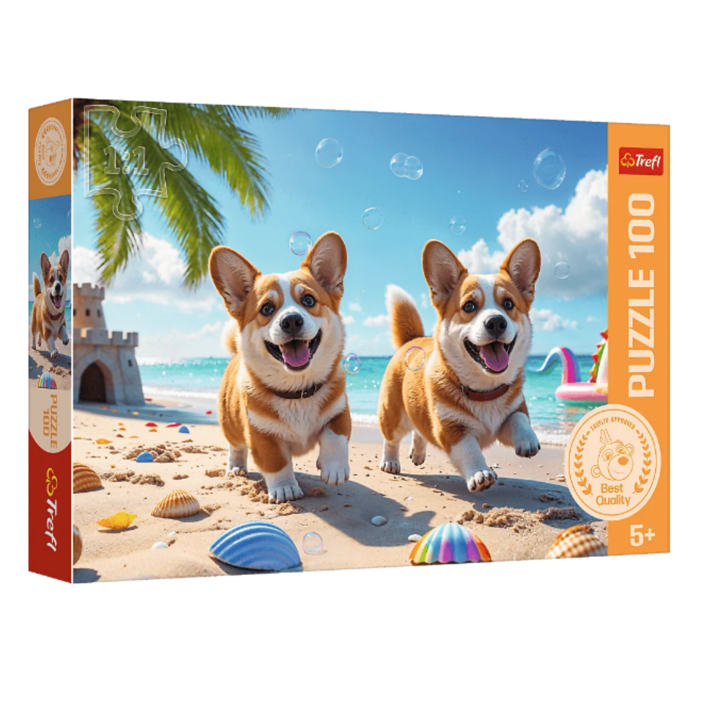 Puzzle Trefl 16536 Pejsek Corgi 100 dílků 410×275 mm — Celkový pohled