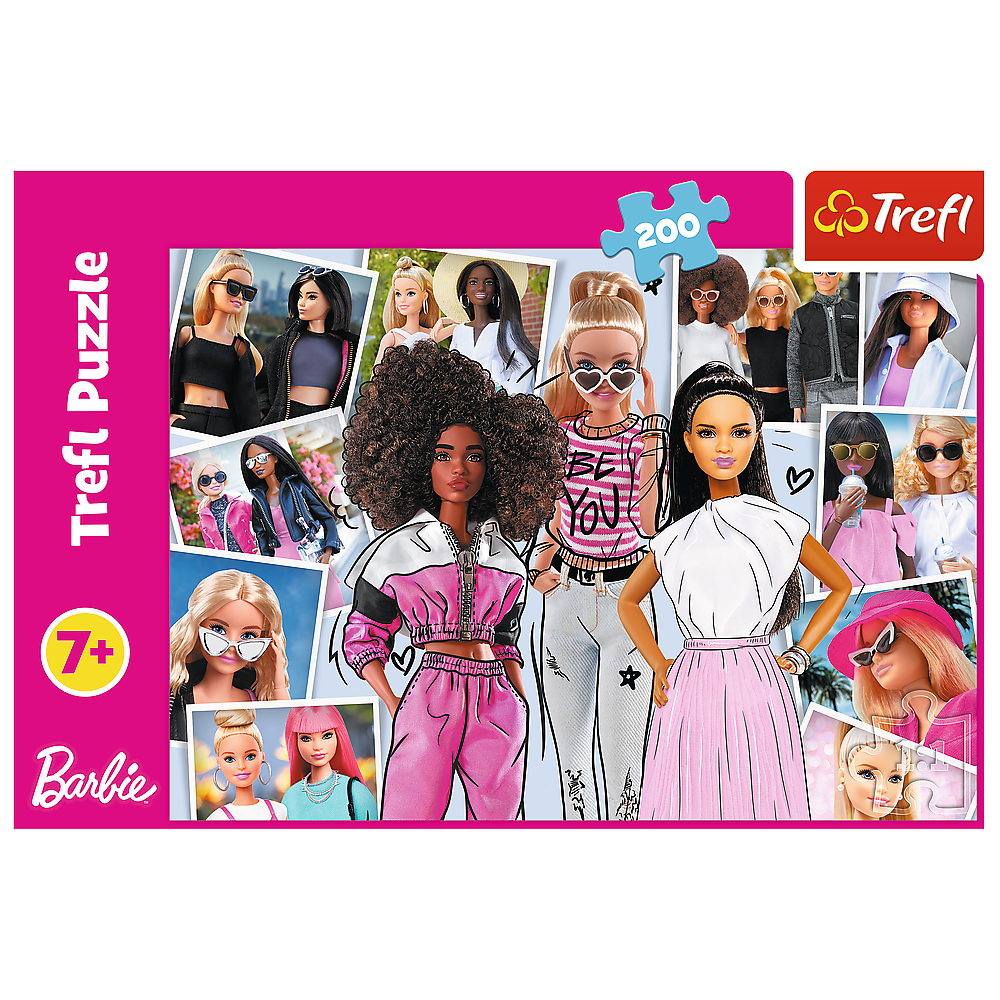 Puzzle Trefl 200 dílků – Ve světě Barbie — V provozu