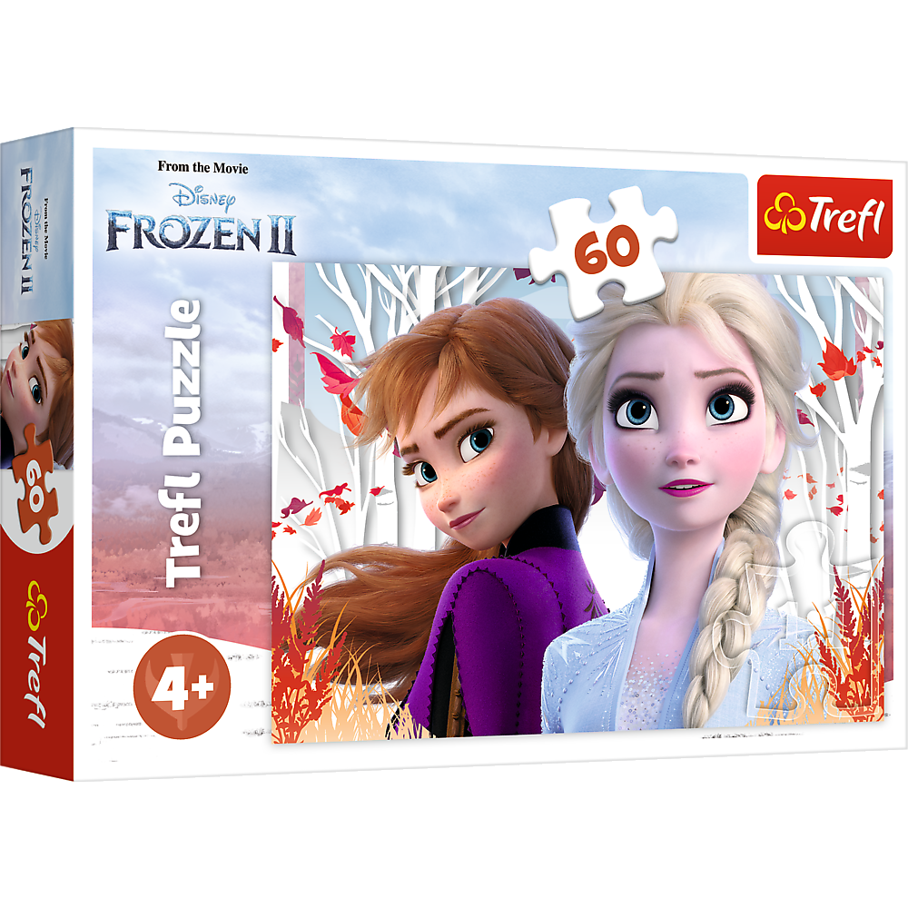 Puzzle Trefl Puzzle 60 dílů - Kouzelný svět Anny a Elsy — Detail