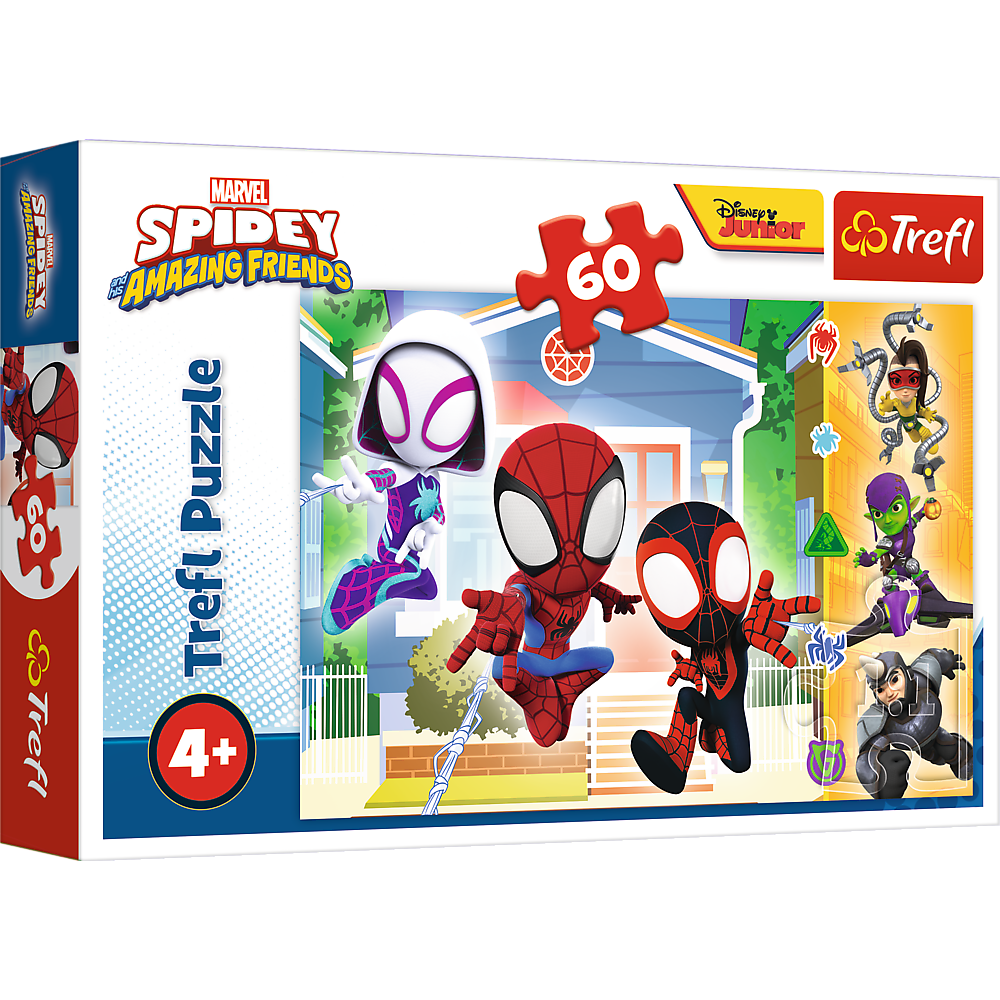 Puzzle Trefl Puzzle 60 dílků, rozměr 33x22 cm, licencí Marvel — Celkový pohled