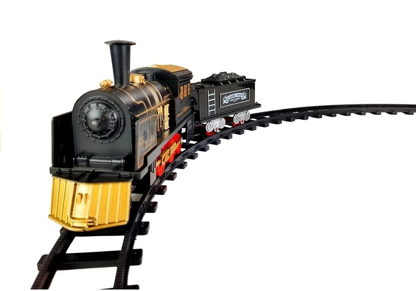 Kolejnice LEAN Toys Lokomotiva + Vagon + Koleje 45 cm — V provozu