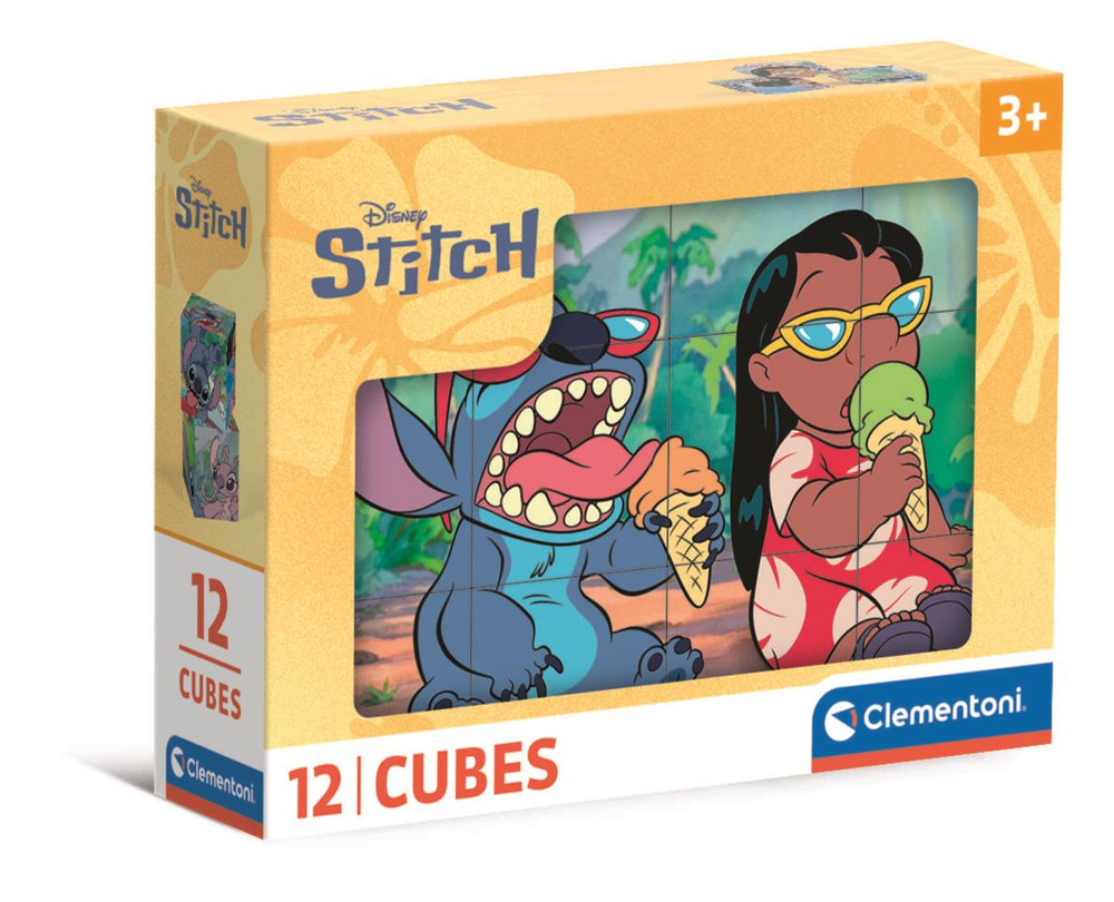Clementoni Disney Stitch kostkové puzzle 12 kostek (41347) pro děti 2+