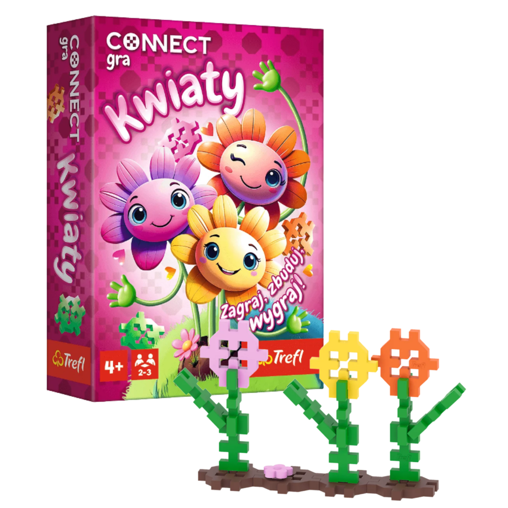 Trefl Connect Kwiaty – kartová hra na postreh s kvetinami, cestovné balenie 02887
