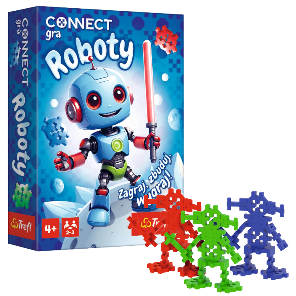 Trefl Connect Roboty – rýchla kartová hra pre deti a rodinu (02888)