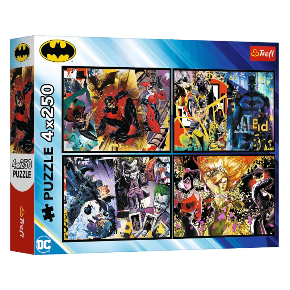 Trefl Puzzle Batman v akci – 4×250 dílků — Batman v akci