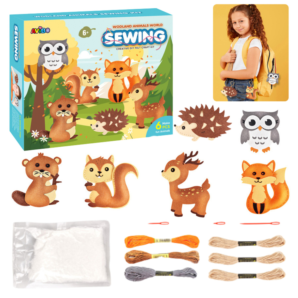 Filtová Lesní Zvířátka LEAN Toys, 6 kusů, 6+ — Celkový pohled