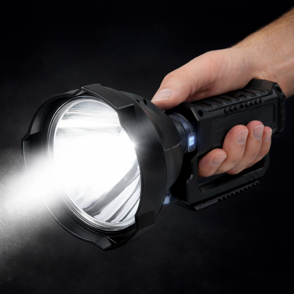 LED Latarka se Stativem LEAN s Powerbankou a 4 Režimy — V provozu
