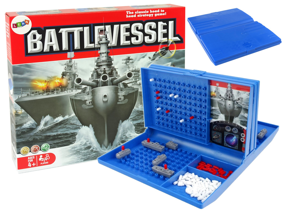 LEAN Toys Strategická hra Lodě v kufříku Modrá — Detail