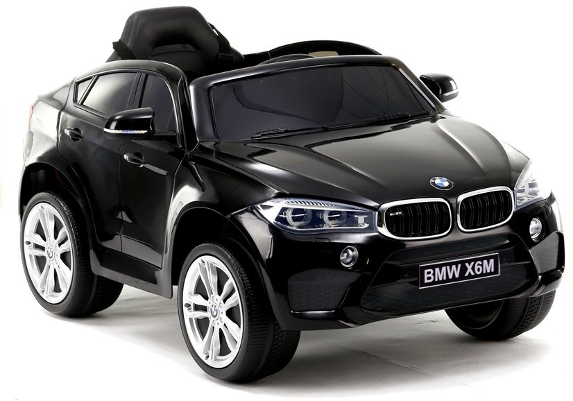 Elektromobil BMW X6 v čiernej farbe, 2x45 W, s diaľkovým ovládaním pre deti vo veku 3–8 rokov