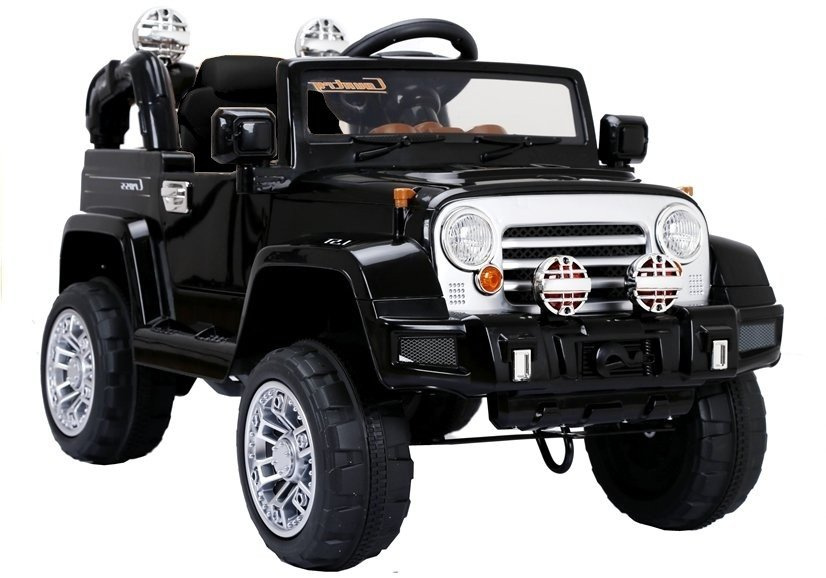 Elektrické auto Jeep JJ245, čierne, 12 V, LEAN CARS, s diaľkovým ovládaním pre deti vo veku 3–7 rokov