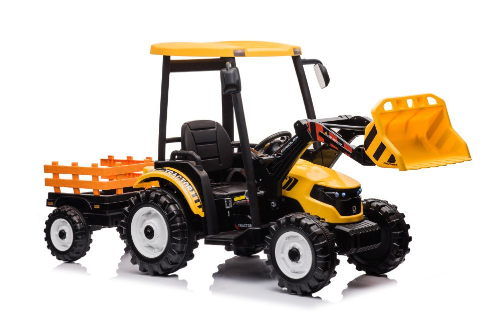 Elektrický traktor Hercules s prívesom 24 V, žltý – LEAN Toys, 2×45 W, diaľkové ovládanie 🚜