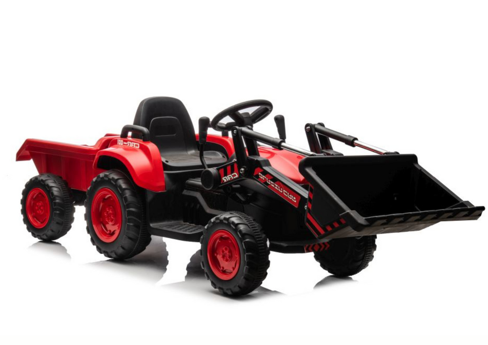 Elektrický traktor s lžícou LEAN Toys BW-X002A červený 2x45W s diaľkovým ovládaním pre deti od 3 rokov