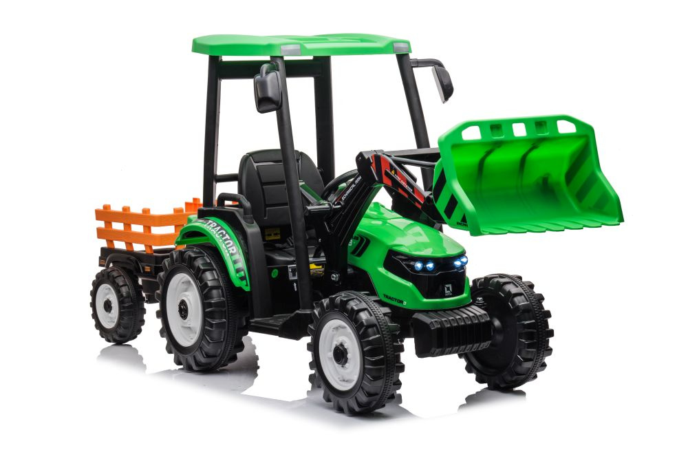Elektrický Traktor s Přívěsem Hercules Zelený 24V