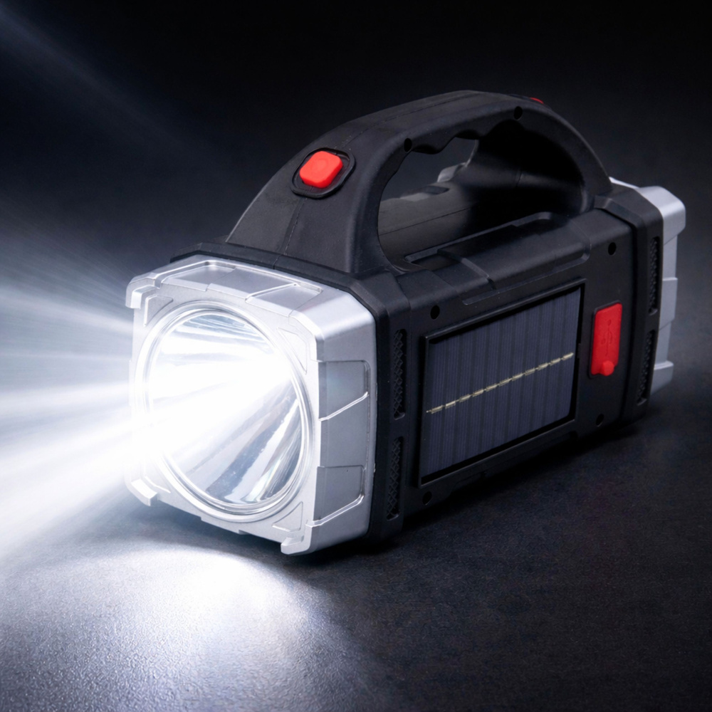 Solární LED svítilna LEAN HB 1678 s výdrží 5–8 hodin a odolným ABS obalem — V provozu
