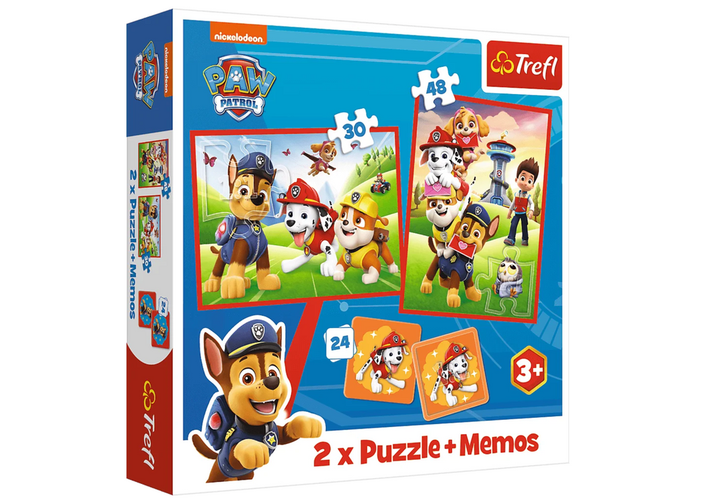 Skládačka a Memos 2v1 - Psí Tým v Akci - Trefl Puzzle — Celkový pohled