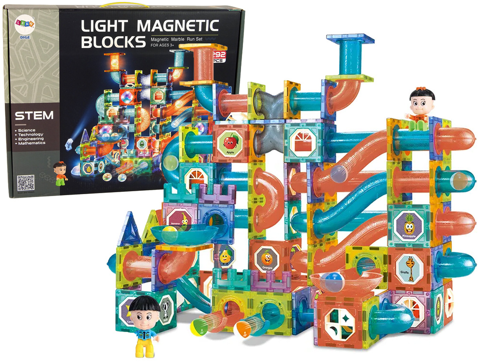 Zářící Kuličková Klouzačka Magnetické Kostky 292 Prvky