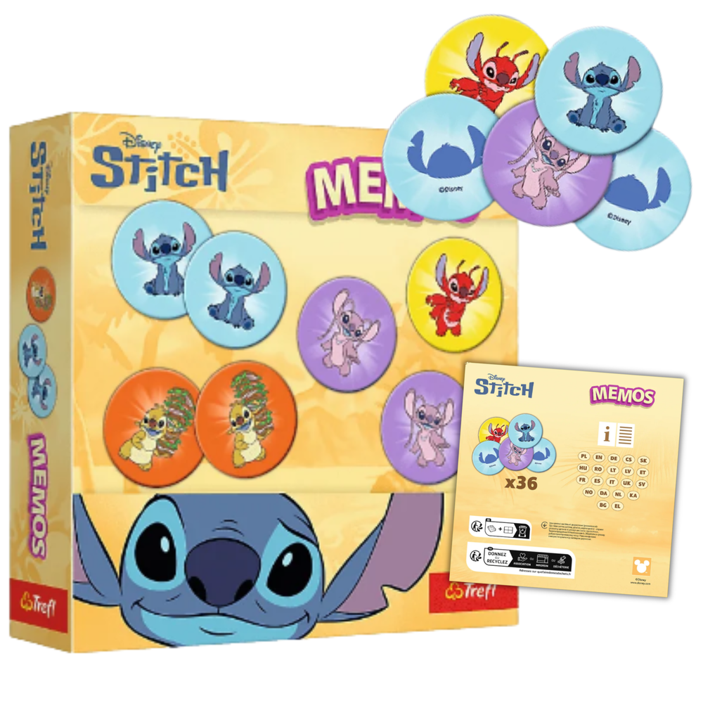 Paměťová hra Trefl Memos Lilo a Stitch pro děti — V provozu