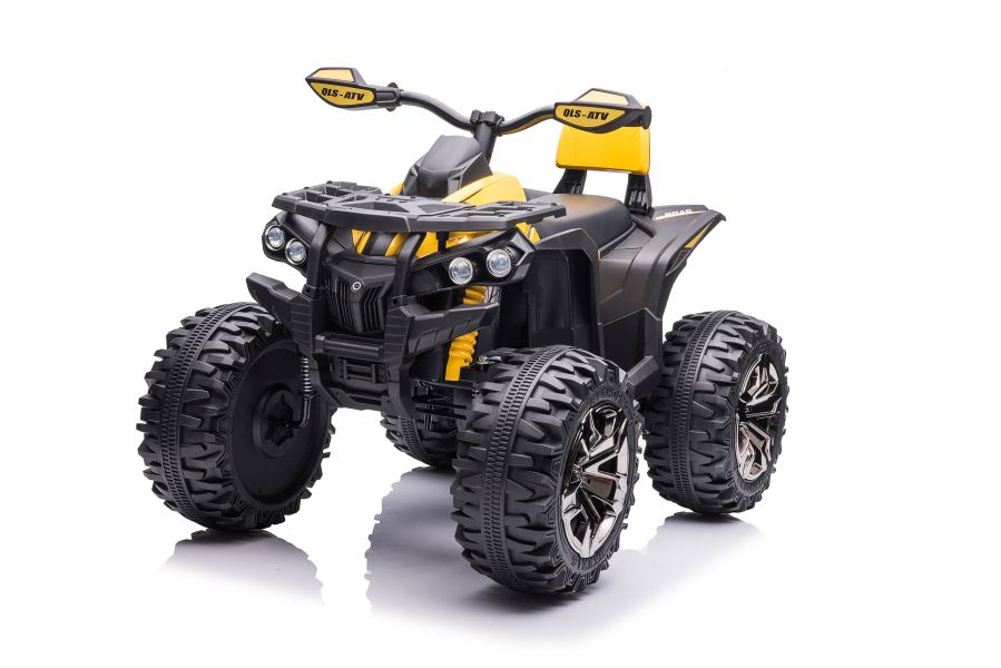 Elektrický čtyřkolový motocykl LEAN Toys QLS-3288 Žlutý 4x45W 12V10Ah 5 km/h 30 kg — Detail vozidla
