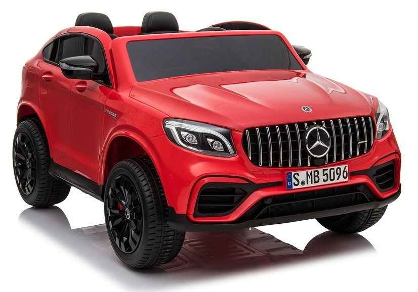 Elektrické autíčko Mercedes GLC 63S červené – 12 V, 4 motory, diaľkové ovládanie 2,4 GHz, LED, MP3