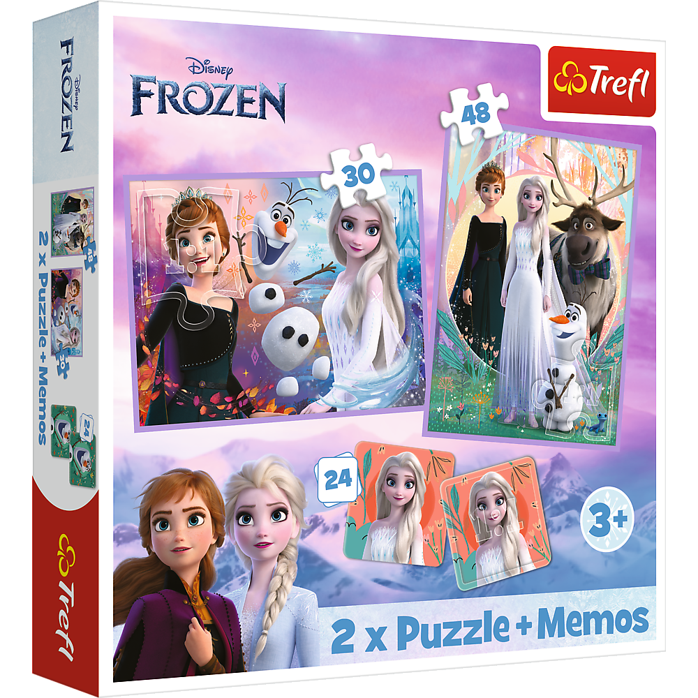 Skládačka 2v1+memo - Ledové království - Trefl Puzzle — Celkový pohled