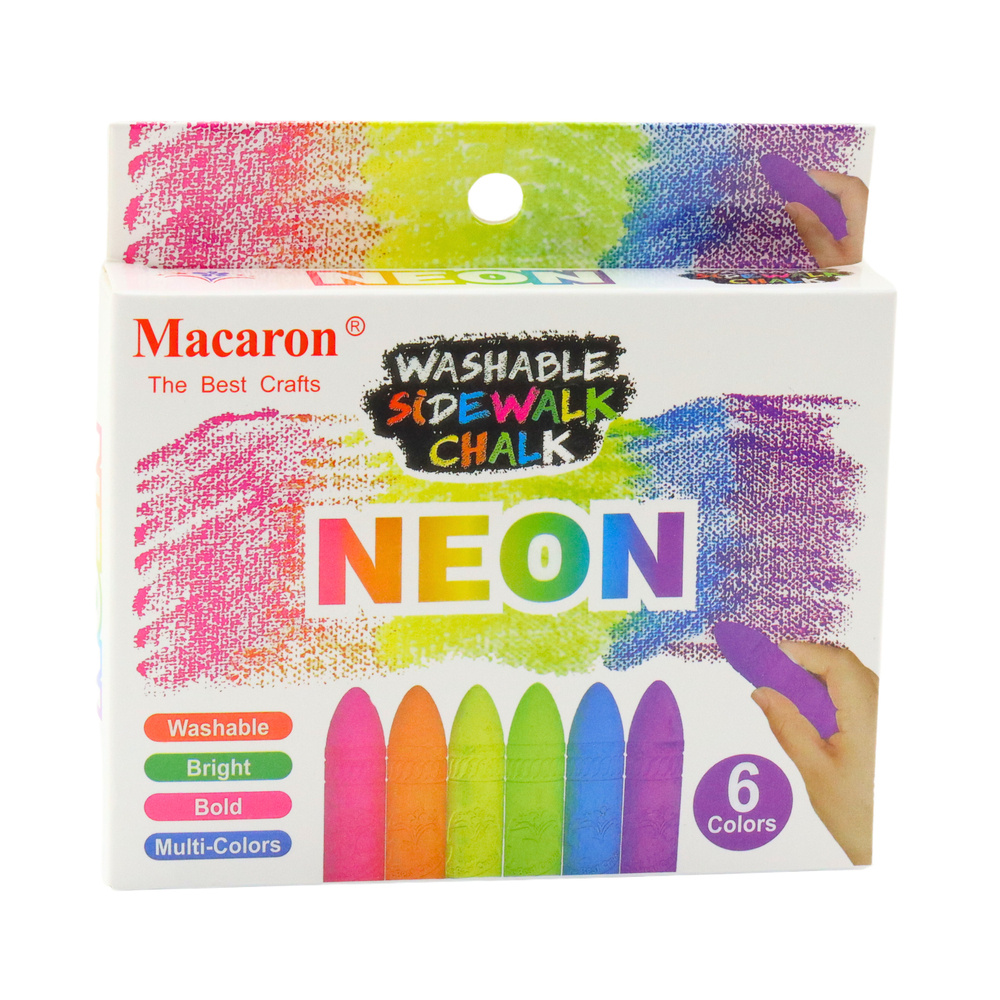 Neonová křídová souprava 6 ks, LEAN Toys, pro děti od 3 let — V provozu