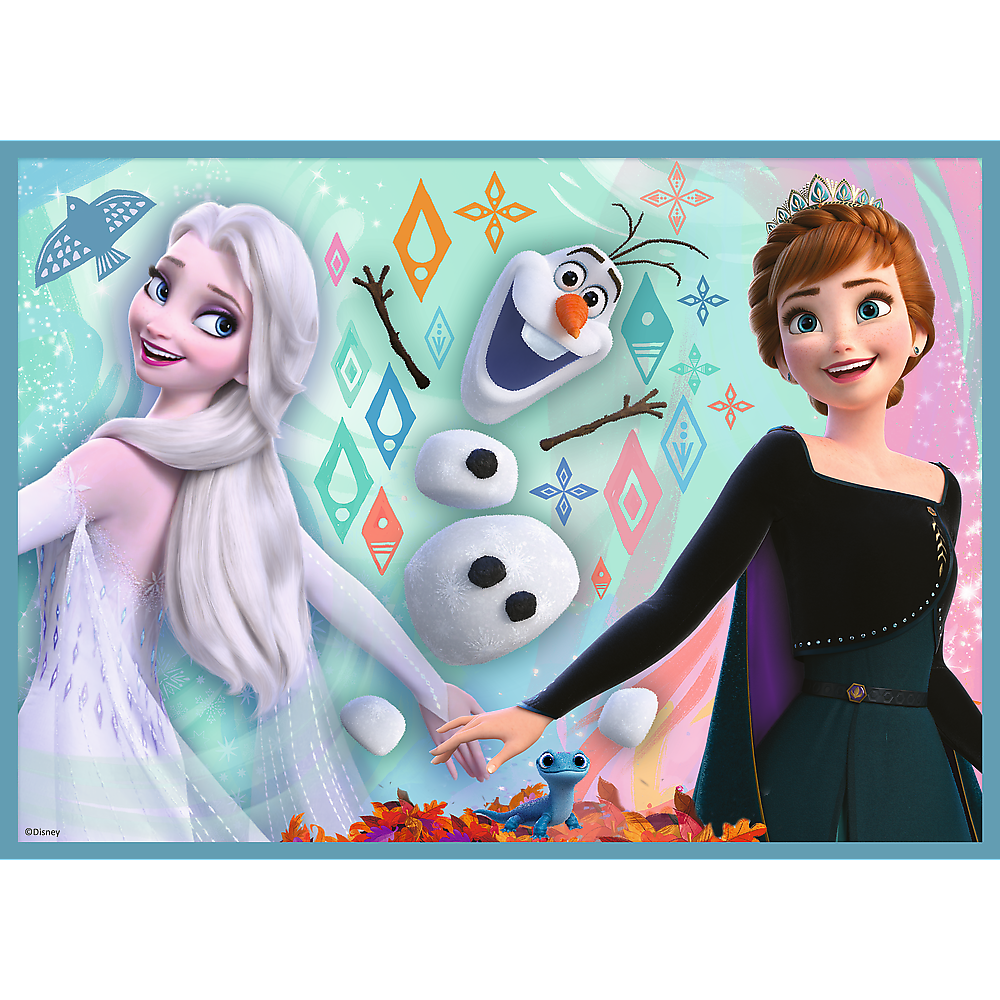 Puzzle Trefl 34381 – 4 v 1 (12, 15, 20, 24 dílků), Neobyčejný svět Frozen — Detail