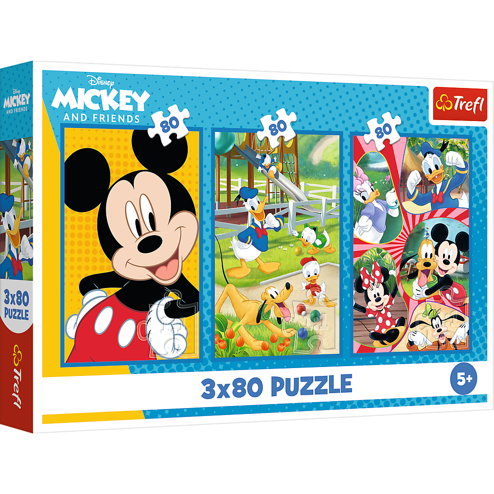 Puzzle – 3x80 – Tím Mickeyho myšky Trefl 34887