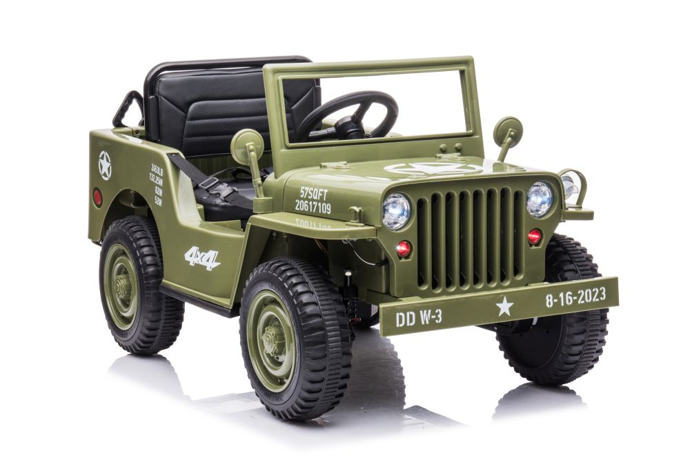 Dětské elektrické auto LEAN Toys JH-103 olivově zelené 4x4 s dálkovým ovladačem a LED světly