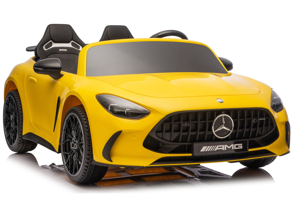 Detské elektrické autíčko Mercedes GT63 AMG 24 V, žlté, 4×200 W, kolesá z EVA, diaľkový ovládač 2,4 G