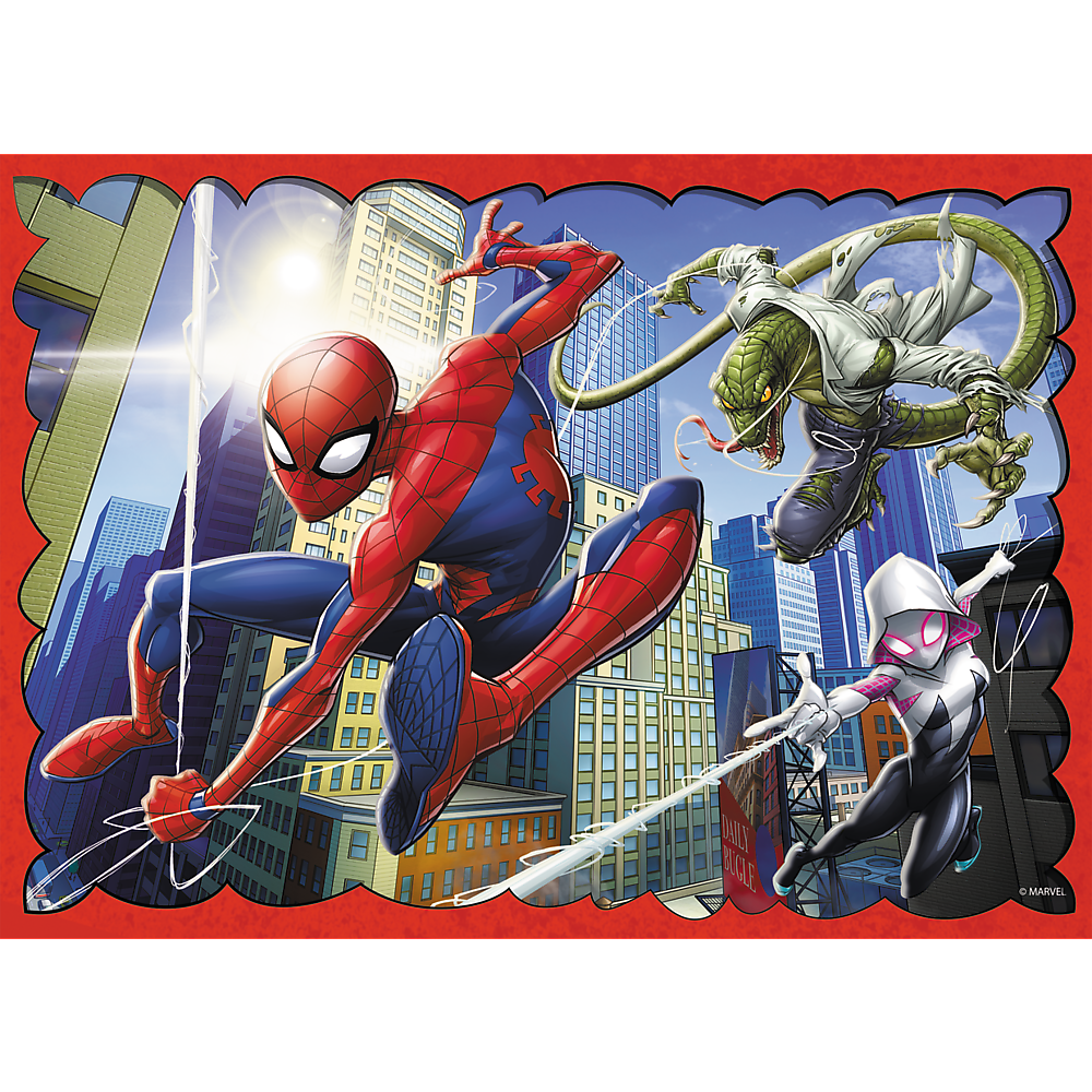 Puzzle 4v1 Hrdinský Spider-Man Trefl Puzzle, bezpečné a rozvíjí logické myšlení — Detail