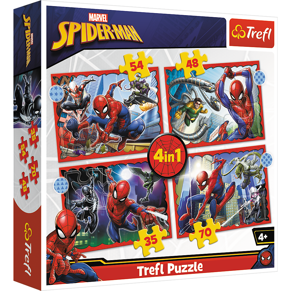 Puzzle – 4 v 1 – Hrdinský Spider-Man Trefl 34384