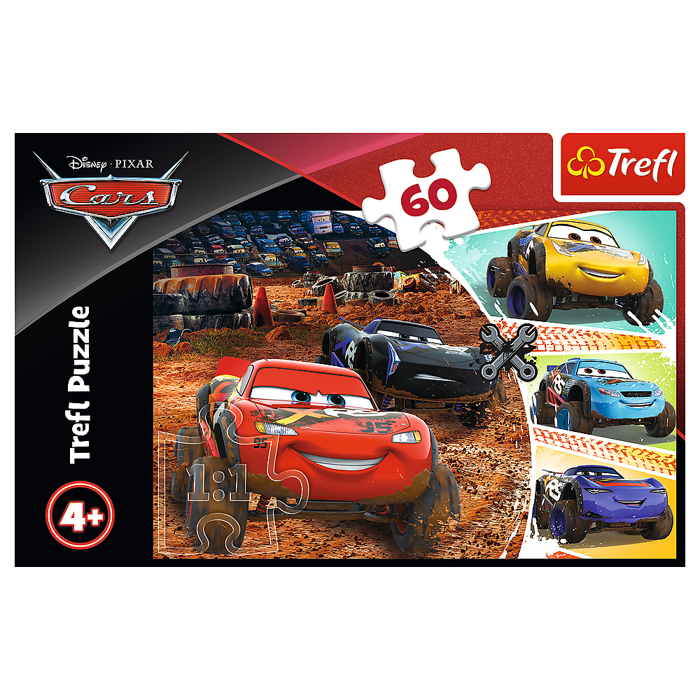 Puzzle Trefl - Blesk McQueen s přáteli - 60 dílků, série Disney Auta 3 — V provozu