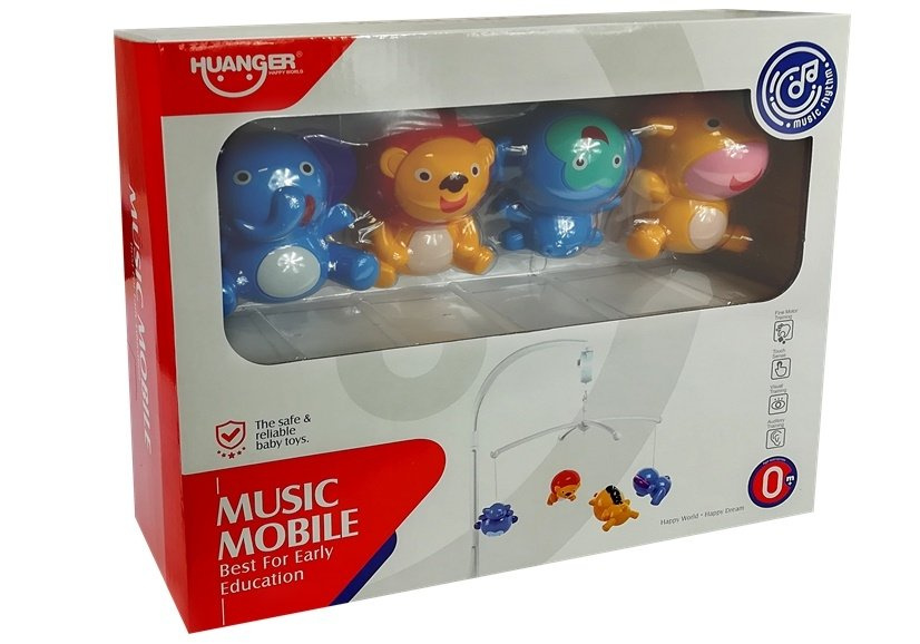 Kolotoč LEAN Toys s zvířátky a zvukem pro novorozence — Detail