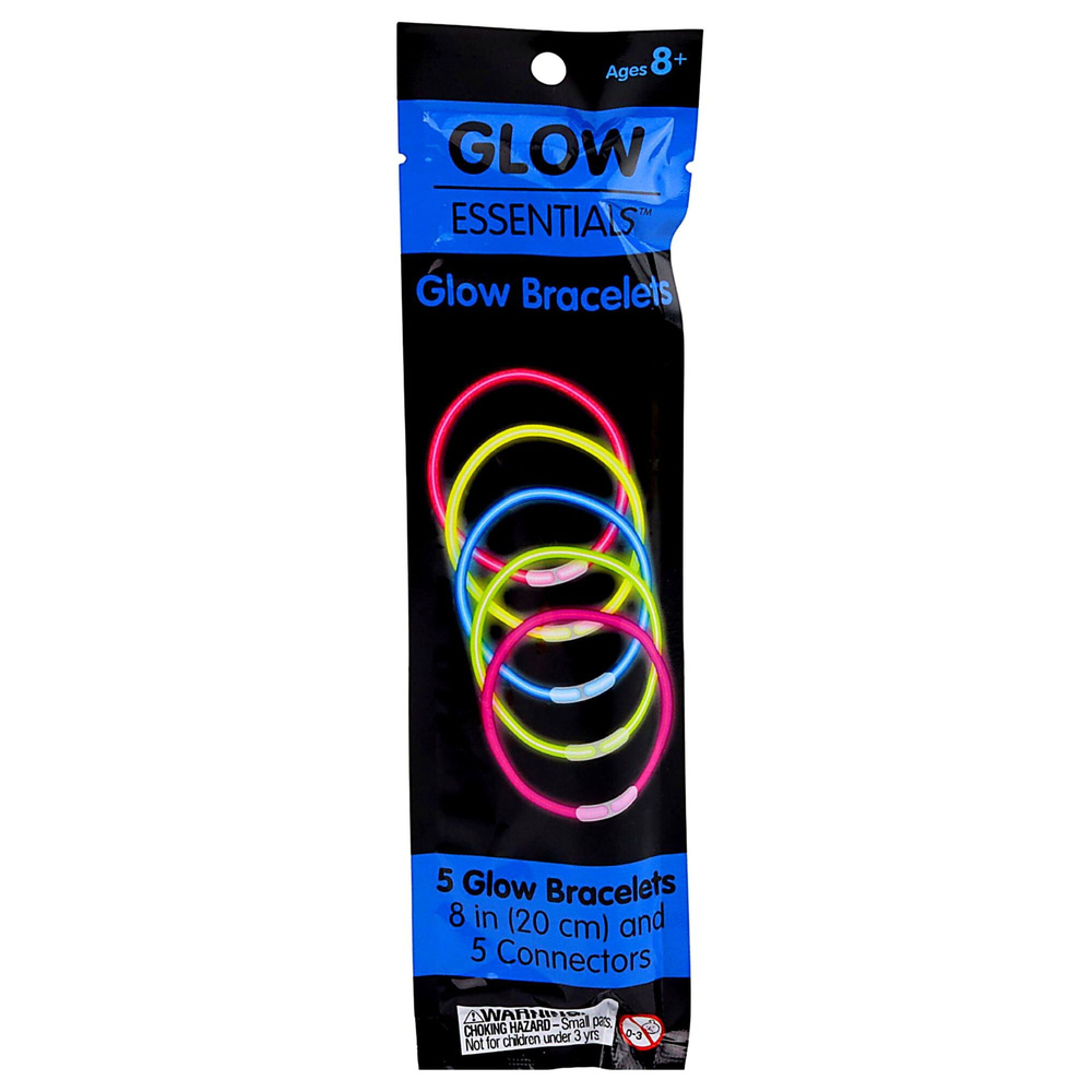 Neónové fluorescenčné náramky Glow Stick svietiace v tme, sada 5 ks