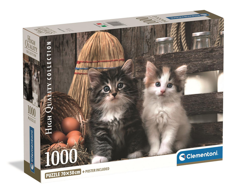 Clementoni HQC Puzzle „Kochane Kotki“ 1000 dílků, plakát 69×50 cm (39943)