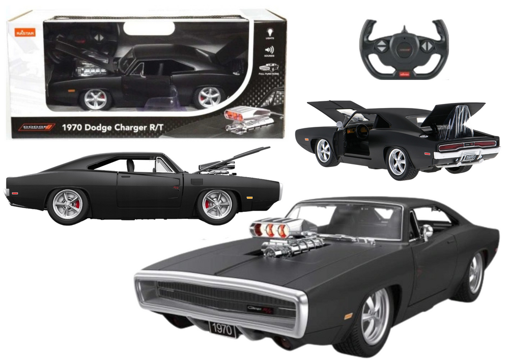 Auto RC 1:16 Dálkově Ovládané Dodge Charger R/T Otevírací Prvky Černý