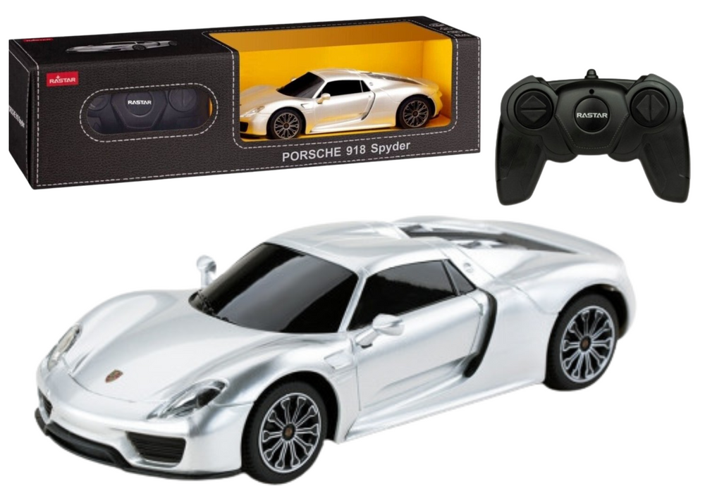 RC Sportovní Auto 1:24 na Dálkové Ovládání Porsche 918 Spyder Stříbrné