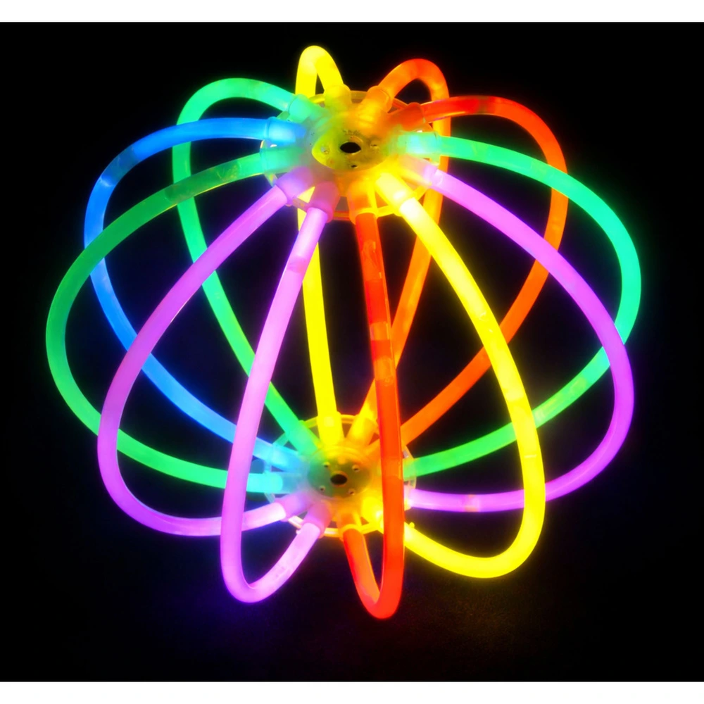 Svítící fluorescenční míček LEAN Toys – 12 neonových tyčinek — V provozu