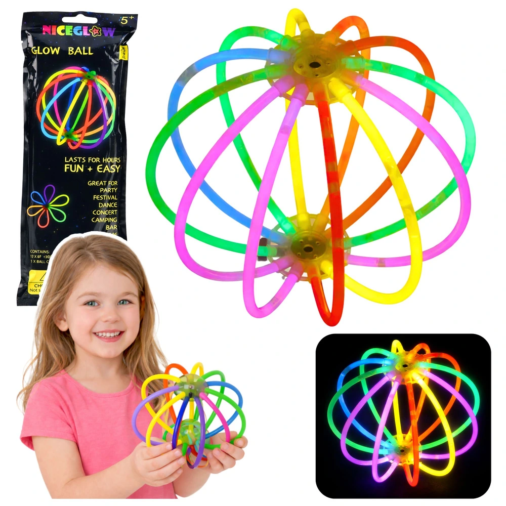 Svítící fluorescenční míček LEAN Toys – 12 neonových tyčinek — Celkový pohled