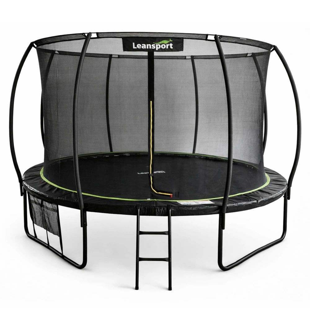 Záhradná trampolína LEAN 366 cm (12 ft) s vnútornou sieťou, čierno-zelená