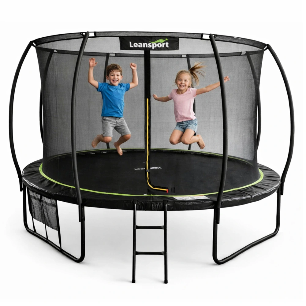 Zahradní trampolína LEAN s vnitřní sítí, 427 cm, černo-zelená — Detail sítě