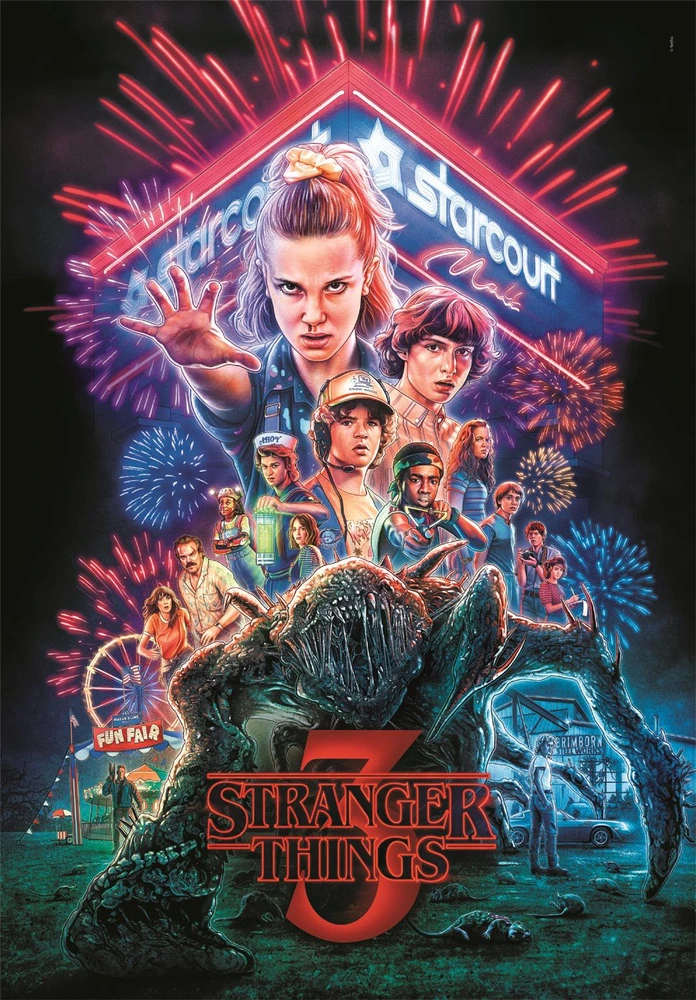 Clementoni Puzzle 1000 dílků Netflix Stranger Things 3 – plakát, 69 × 50 cm — Detail