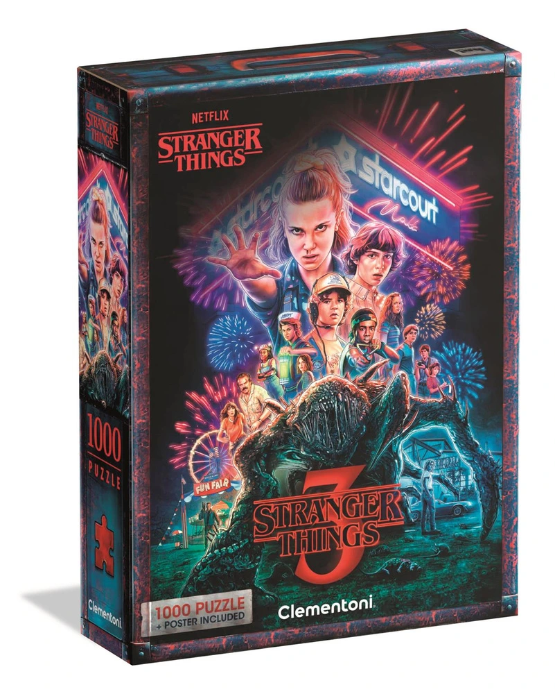 Clementoni Puzzle 1000 dílků Netflix Stranger Things 3 – plakát, 69 × 50 cm — Celkový pohled