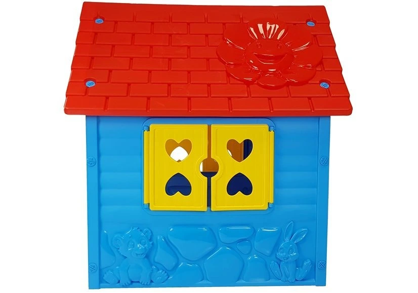Dětský zahradní domek LEAN Toys modrý 90 x 98 x 106 cm — V provozu