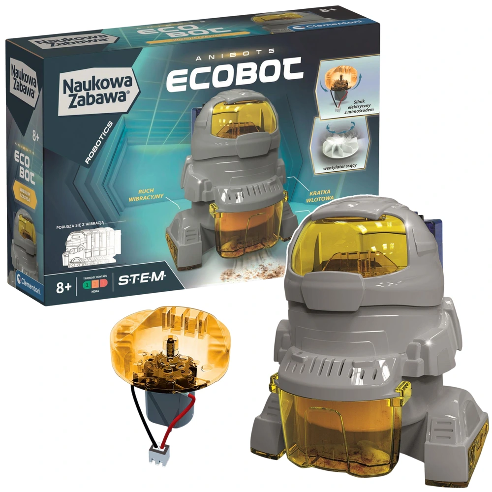 Clementoni Naukowa Zabawa EcoBot – robotická stavebnica, poľský návod, 8+ (50061)