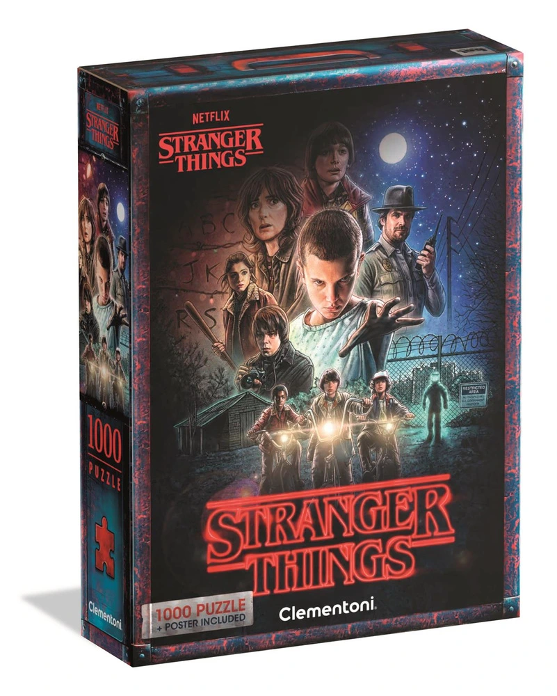 Clementoni Puzzle Stranger Things 1000 dílků, plakát 70×50 cm — Celkový pohled