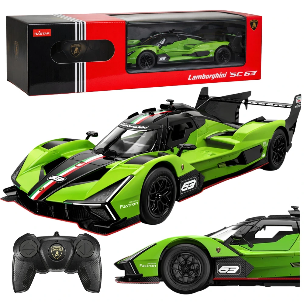 RC auto Lamborghini SC63 Rastar 1:24 zelené, diaľkové ovládanie, pre deti od 6 rokov