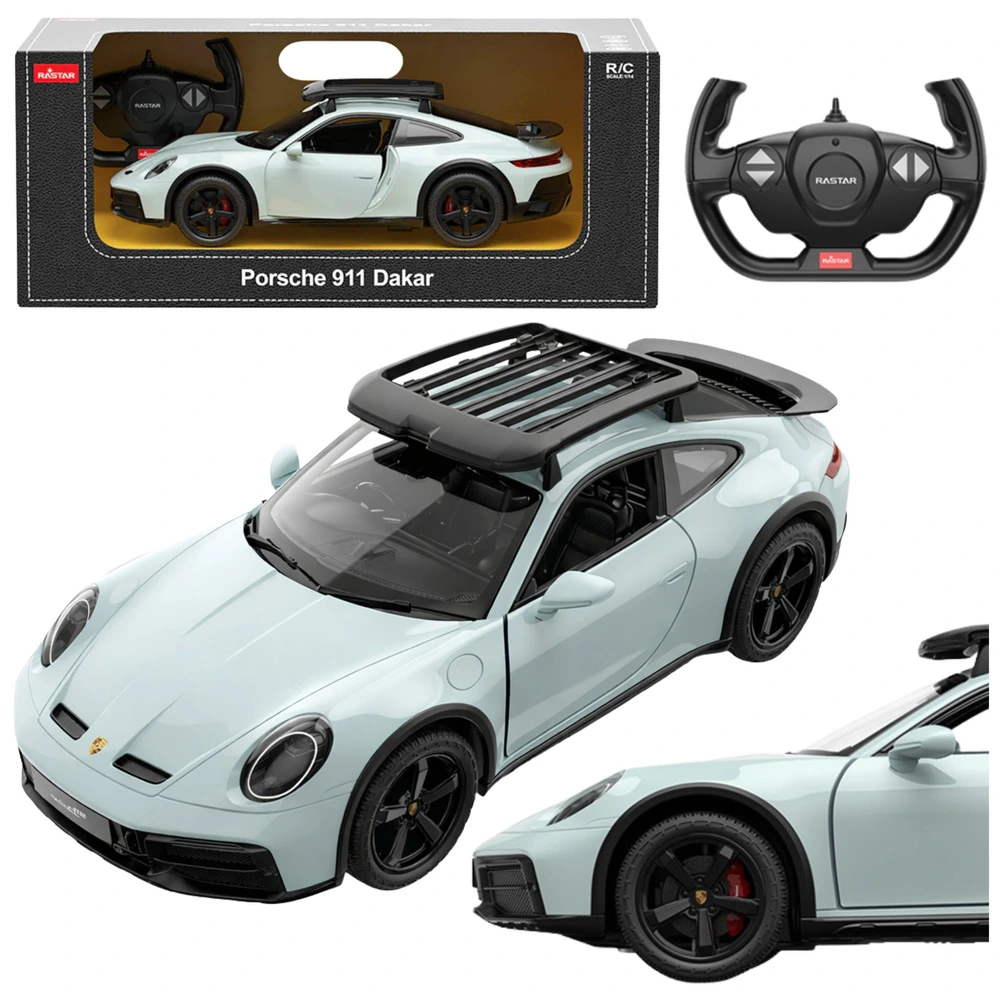 RC auto Porsche 911 Dakar Rastar 1:14, 2,4 GHz, LED, otváracie dvere