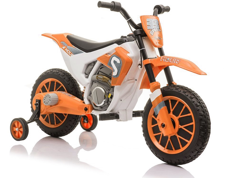 Elektrická motorka LEAN Toys XMX616 oranžová 2x35W 30 kg 4,2-6,4 km/h — Celkový pohled