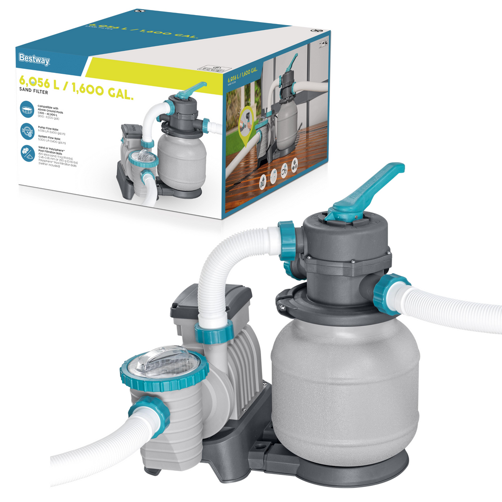 Písková filtrace Bestway 58497 5678 L/h s chemickým dávkovačom pre bazény 1100–42300 L